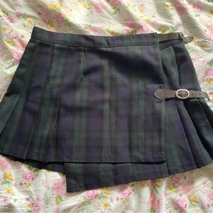 Brandy Melville Plaid Buckle Skirt